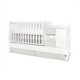 Bed MiniMAX NEW white+milky green /mattress base - level 2/